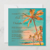 PixDezines HAWAÏAN BEACH/DIY Color Blauwgroen Kaart (Achterkant)