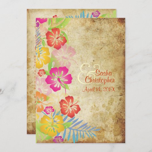 PixDezines  HAWAÏAN HIBISCUS/DIY EVENT Kaart (Voorkant / Achterkant)