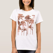 PixDezines Hawaii, Aloha Palm Trees/Faux Roos Gold T-shirt (Voorkant)
