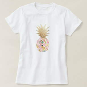 PixDezines Hawaii, Aloha Pineappel/Faux Gold T-shirt