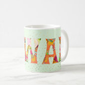 PixDezines Hawaii Ananas Collage Waterverf Koffiemok (Voorkant rechts)