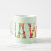 PixDezines Hawaii Ananas Collage Waterverf Koffiemok (Voorkant links)