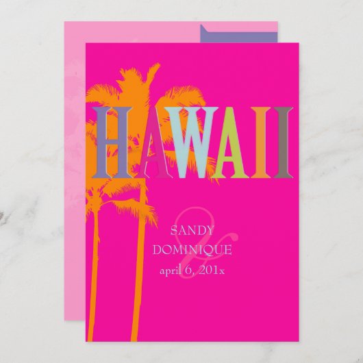 PixDezines hawaii+palms/DIY achtergrondkleur Kaart (Voorkant / Achterkant)