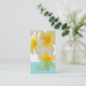 PixDezines Hawaii Plumeria Visitekaartje (Staand voorkant)