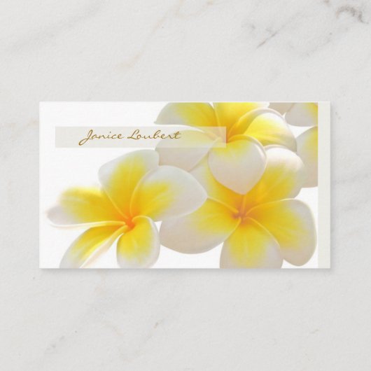PixDezines Hawaii Plumeria Visitekaartje (Achterkant)