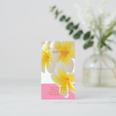 PixDezines Hawaii Plumeria Visitekaartje (Staand voorkant)