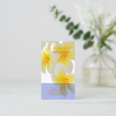 PixDezines Hawaii Plumeria Visitekaartje (Staand voorkant)