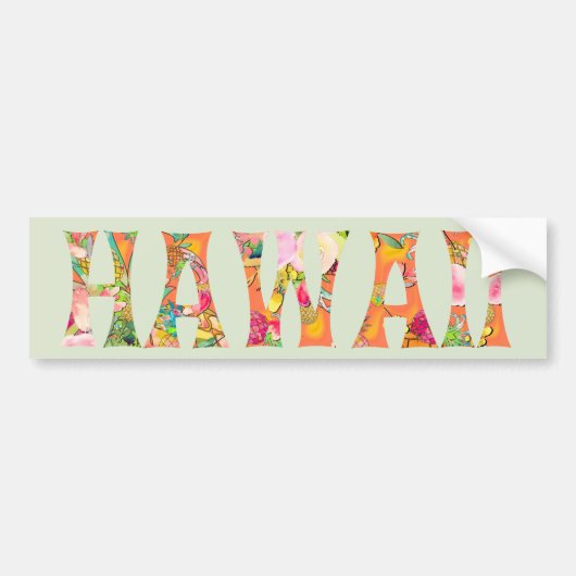 PixDezines Hawaii Tiki Typografie Bumpersticker (Voorkant)