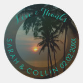 PixDezines Hawaii zonsondergang Ronde Sticker (Voorkant)