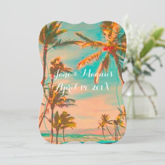 PixDezines  hawaiiaans strand/blauwgroen Kaart (Staand voorkant)