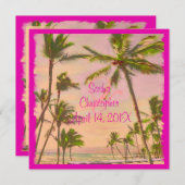 PixDezines hawaiiaans strand/roze Kaart (Voorkant / Achterkant)