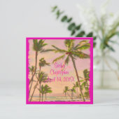 PixDezines hawaiiaans strand/roze Kaart (Staand voorkant)