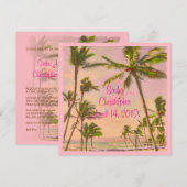 PixDezines hawaiiaans strand/roze Kaart (Voorkant / Achterkant)