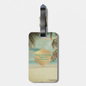 PixDezines  hawaiiaanse strandpalmen+kokospalmen Bagagelabel (Achterkant verticaal)