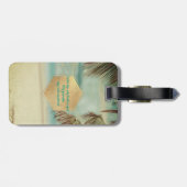 PixDezines  hawaiiaanse strandpalmen+kokospalmen Bagagelabel (Achterkant horizontaal)