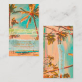 PixDezines  hawaiiaanse strandscène/blauwgroen Visitekaartje (Voorkant / Achterkant)
