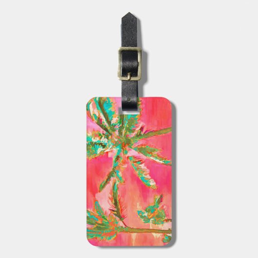 PixDezines  hawaiiaanse strandscène/koraal Bagagelabel (Voorkant verticaal)