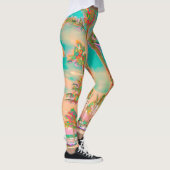 PixDezines  Hawaiian Beach/Blauwgroen Leggings (Rechts)