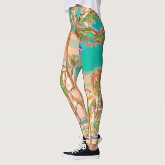 PixDezines  Hawaiian Beach/Blauwgroen Leggings (Links)