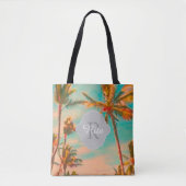 PixDezines  Hawaiian Beach/Blauwgroen Tote Bag (Voorkant)