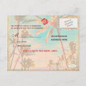 PixDezines  Hawaiian Beach/blauwgroen Uitnodiging Briefkaart (Achterkant)