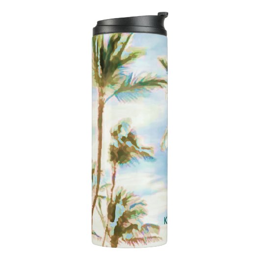 PixDezines  Hawaiian Beach/Blue Thermosbeker (Gedraaid links)