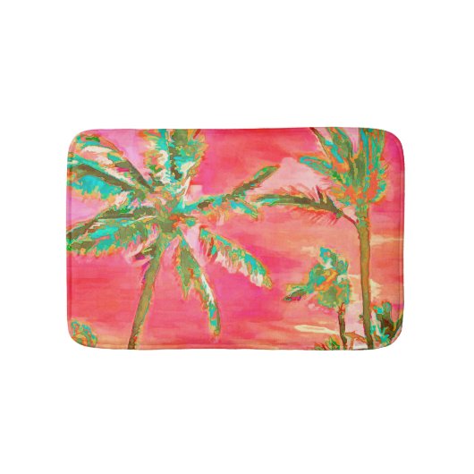PixDezines  Hawaiian Beach/Coral/Blauwgroen Badmat (Voorkant)
