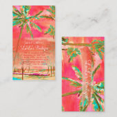 PixDezines  Hawaiian Beach/Coral/Blauwgroen Visitekaartje (Voorkant / Achterkant)