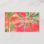 PixDezines  Hawaiian Beach/Coral/Blauwgroen Visitekaartje (Achterkant)