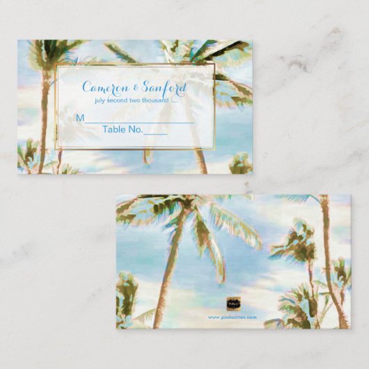 PixDezines Hawaiian Beach/Escort Kaarten Plaatskaartje (Voorkant / Achterkant)