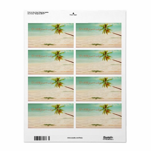 PixDezines  Hawaiian Beach Etiket (Full Sheet)