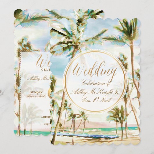 PixDezines  Hawaiian Beach/Light Blue Kaart (Voorkant / Achterkant)