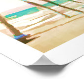 PixDezines Hawaiian Beach/Light Blue Poster (Hoek)
