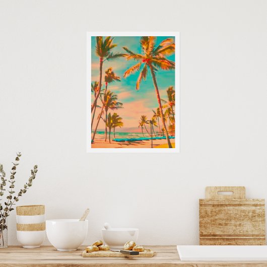 PixDezines  Hawaiian Beach Poster (Keuken)