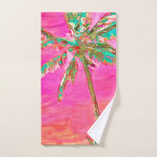 PixDezines  Hawaiian Beach/roze/Blauwgroen Bad Handdoek (Handdoek)