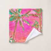 PixDezines  Hawaiian Beach/roze/Blauwgroen Bad Handdoek (Wasdoekje)