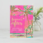 PixDezines Hawaiian Beach/roze/Blauwgroen Kaart (Staand voorkant)