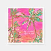 PixDezines  Hawaiian Beach/roze/Blauwgroen Servetten (Voorkant)