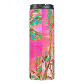 PixDezines  Hawaiian Beach/roze/Blauwgroen Thermosbeker (Achterkant)