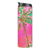PixDezines  Hawaiian Beach/roze/Blauwgroen Thermosbeker (Geroteerd rechts)