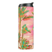 PixDezines  Hawaiian Beach/roze/Blauwgroen Thermosbeker (Gedraaid links)