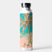 PixDezines  Hawaiian Beach/roze/Blauwgroen Waterfles (Links)
