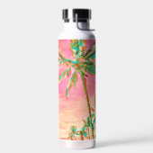 PixDezines Hawaiian Beach/roze/Blauwgroen Waterfles (Links)