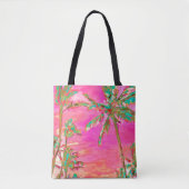 PixDezines Hawaiian Beach/roze Tote Bag (Voorkant)