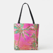 PixDezines Hawaiian Beach/roze Tote Bag (Achterkant)