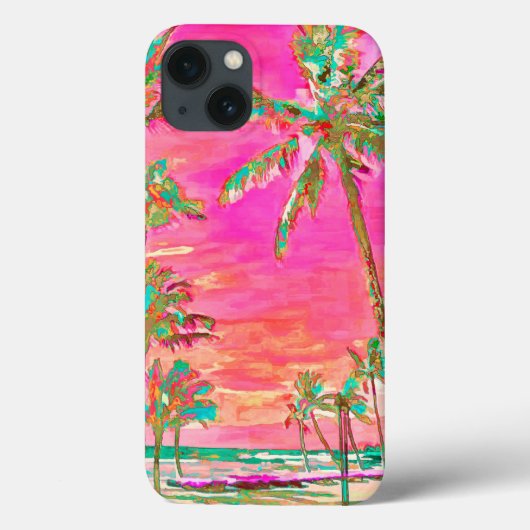 PixDezines  Hawaiian Beach Scene/Roze Case-Mate iPhone Case (Achterkant)