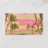 PixDezines  Hawaiian Beach Scene/Roze Visitekaartje (Achterkant)