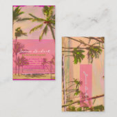 PixDezines  Hawaiian Beach Scene/Roze Visitekaartje (Voorkant / Achterkant)