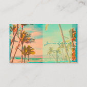 PixDezines Hawaiian Beach Scene Visitekaartje (Achterkant)