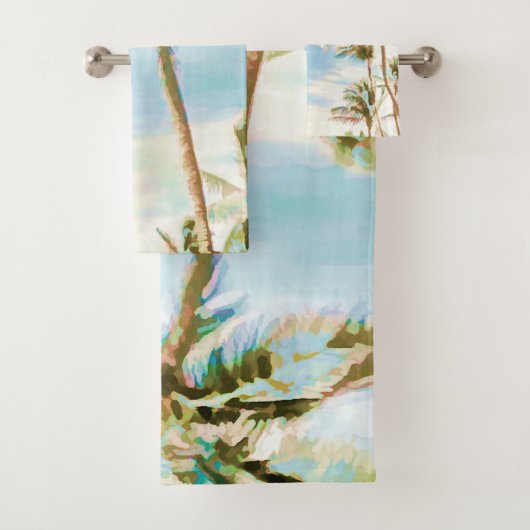 PixDezines  Hawaiian Beach/Sky Blue Bad Handdoek (Insitu)